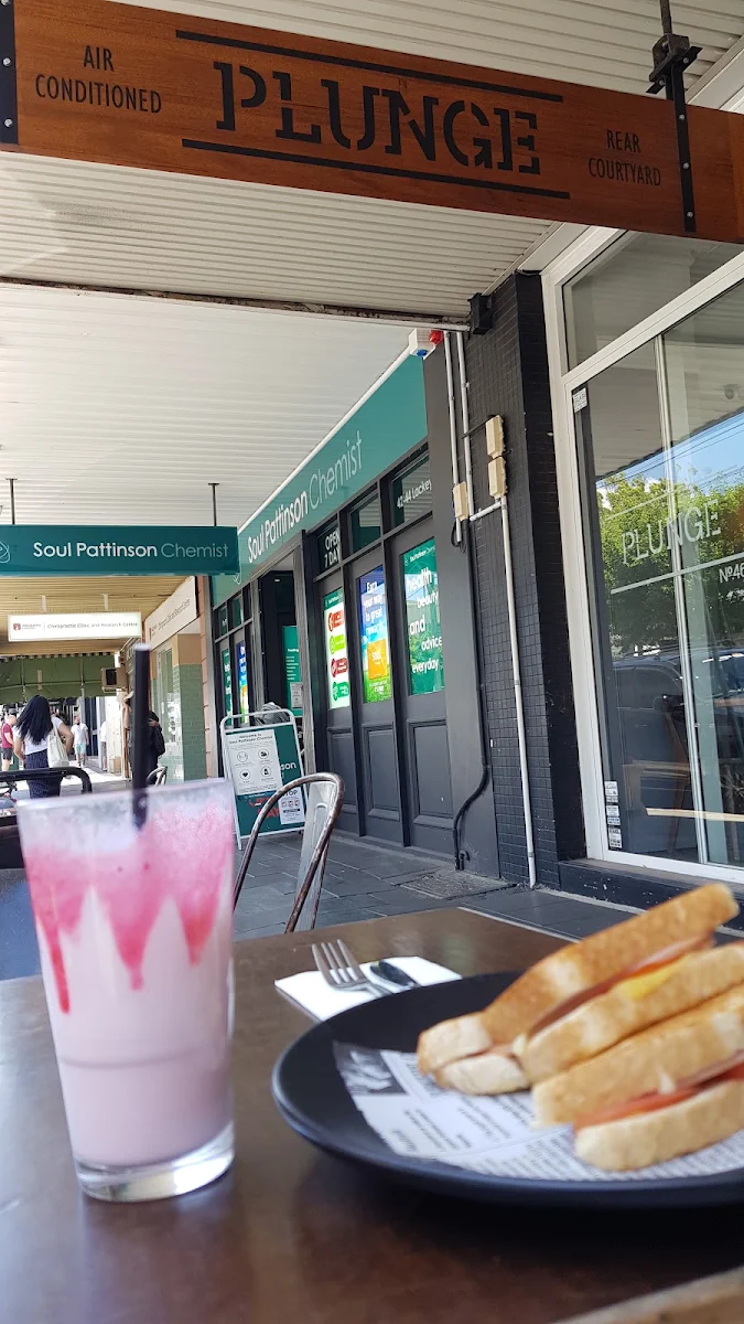 Rosewater and Strawberry Milkshake with a Ham Cheese and Tomato Jaffle