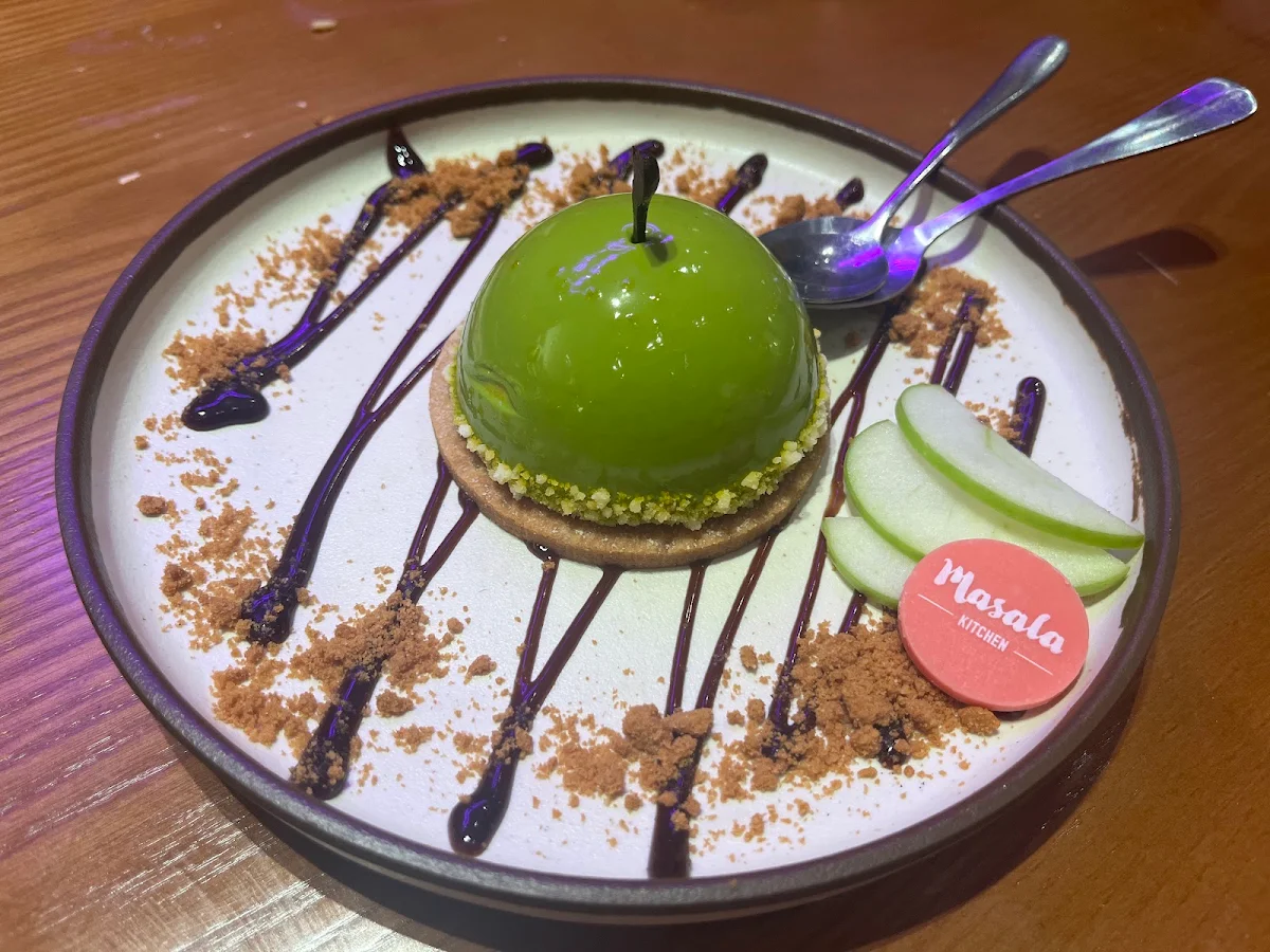 Apple Delight Apple & Cinnamon White Chocolate Mousse Spiced Apples Sable Biscuits and Gravy
