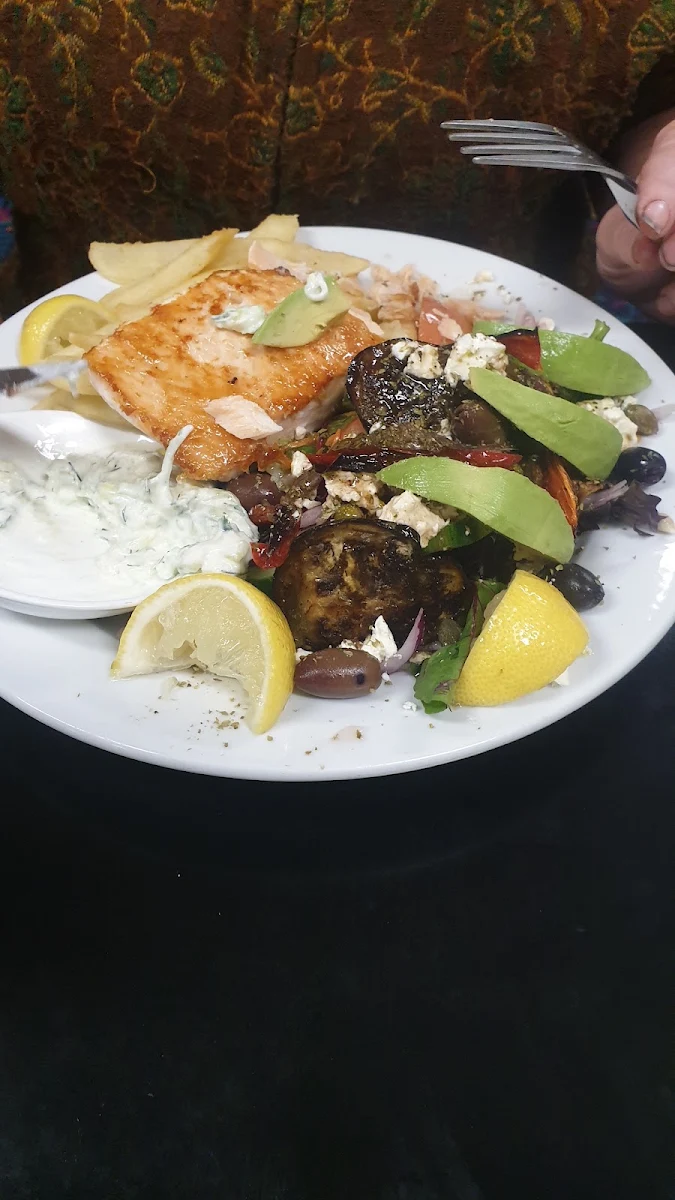 Salmon with Greek Salad