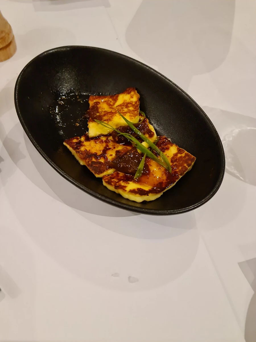 Grilled Haloumi Cheese with Dried Figs Honey White Balsamic