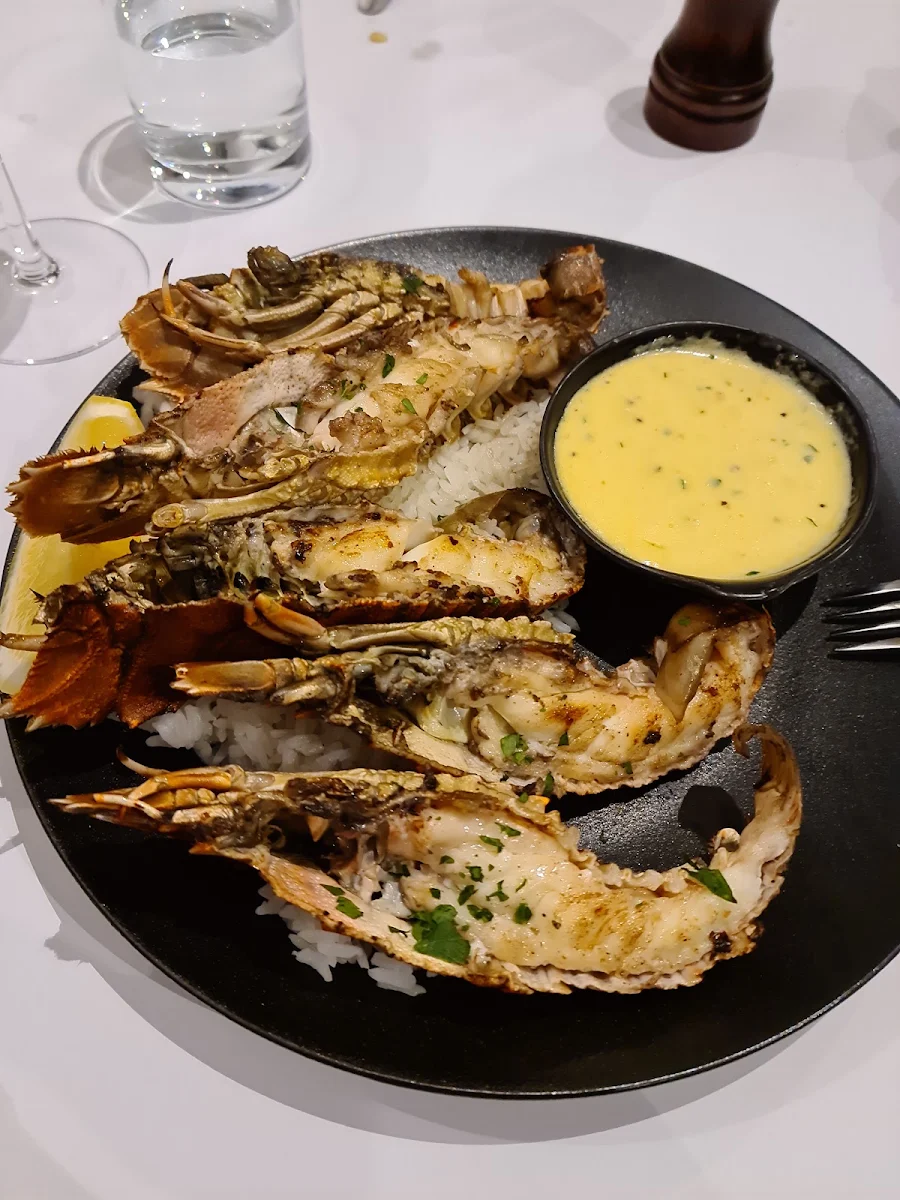 JB's Moreton Bay Bugs in the Shell with Creamy Garlic Sauce on a Bed of Jasmine Rice