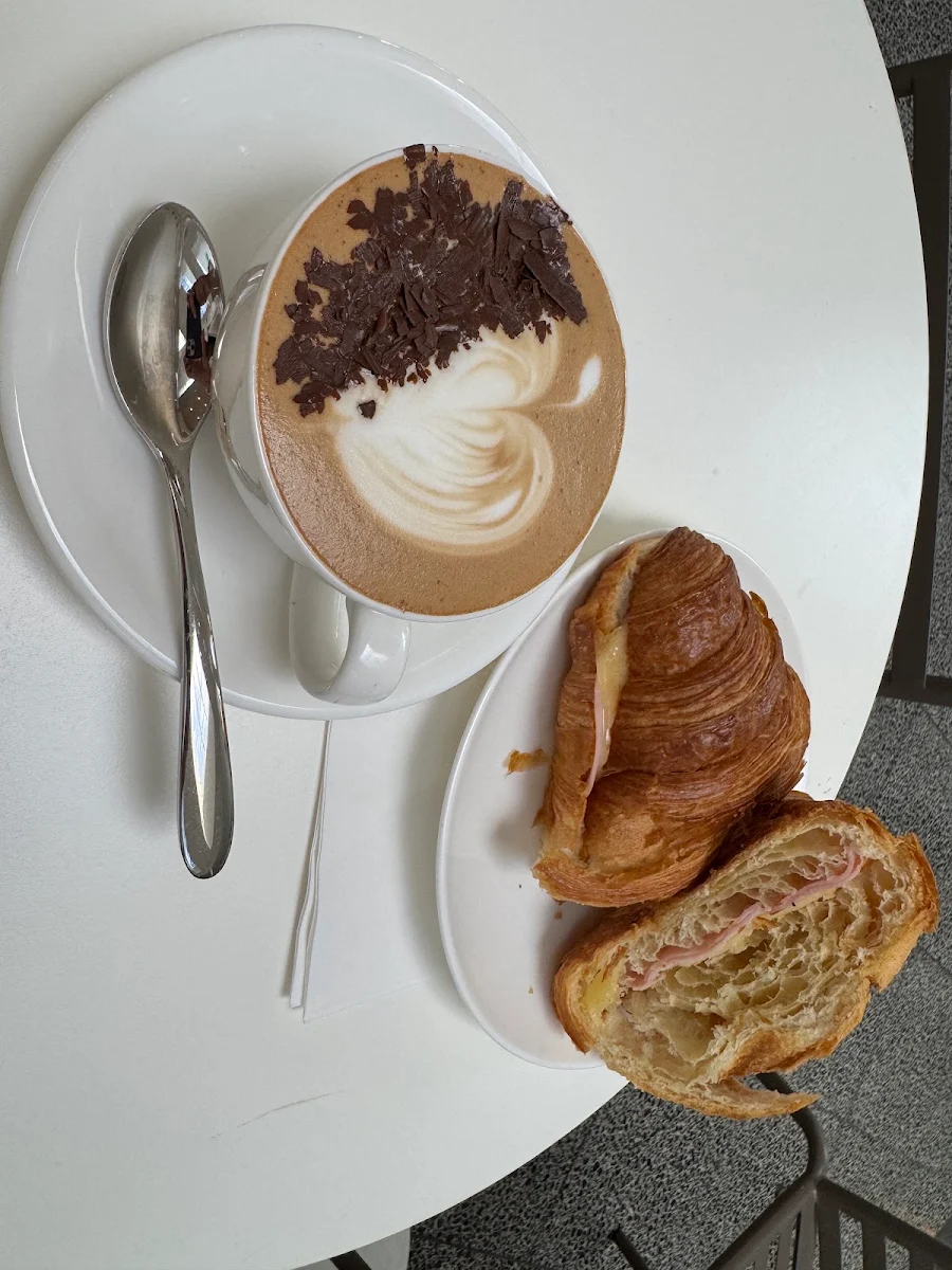 Mocha and Ham and Cheese Croissant