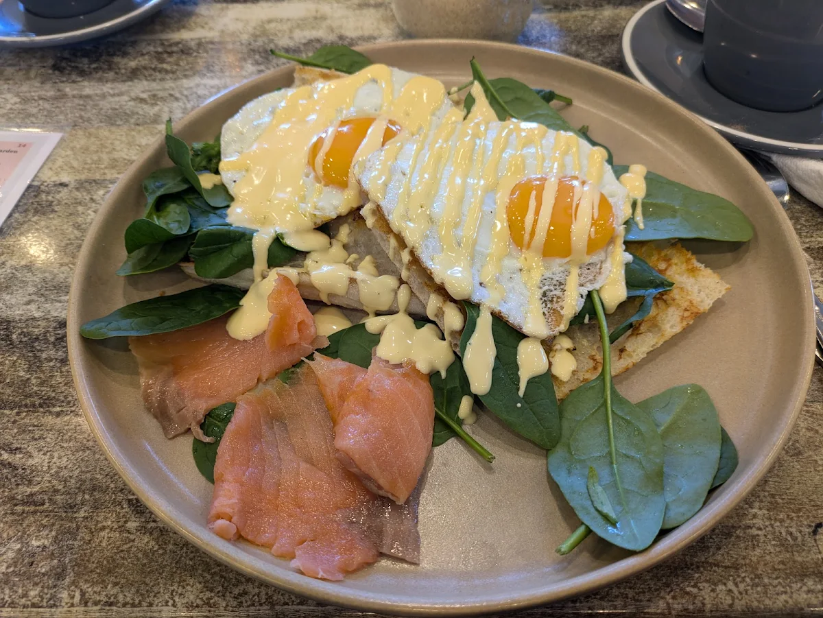 Fried Eggs Benedict with Smoked Salmon