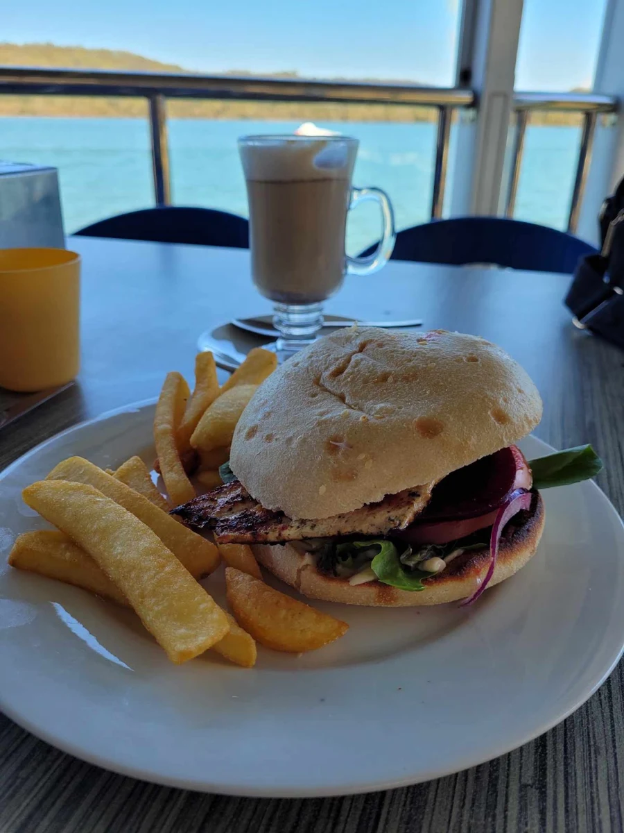 Grilled Chicken Burger and Chips