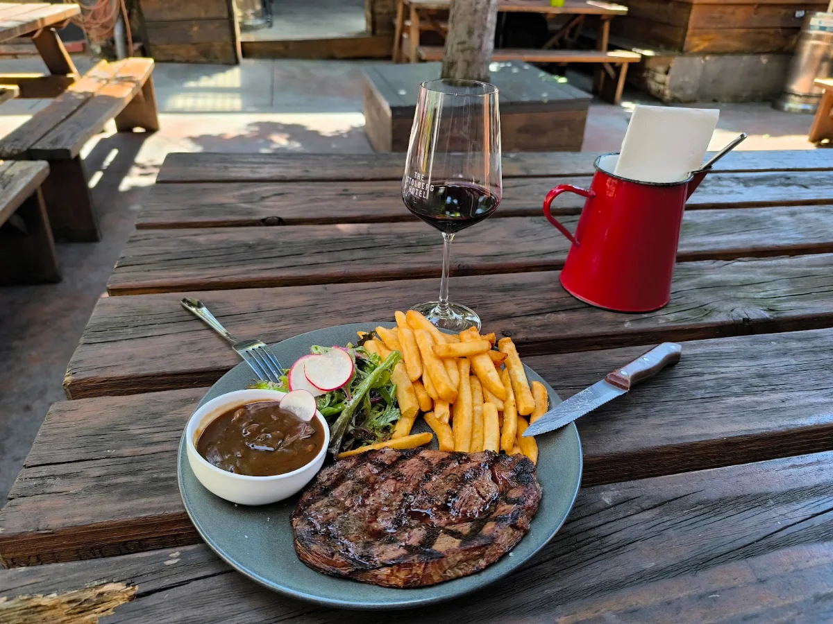 Steak and Chips and Dipping Sauces