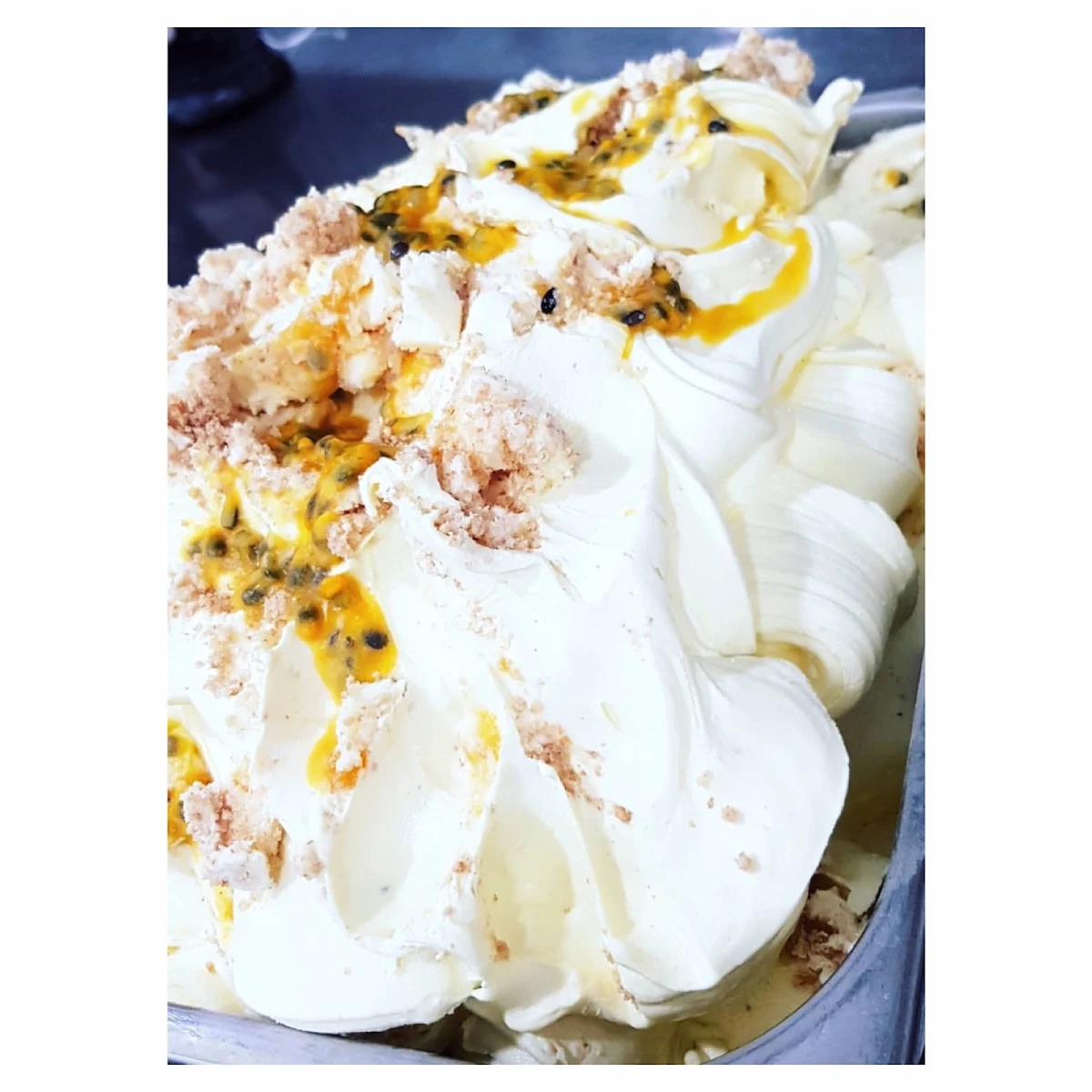 Smashed Pavlova Strawberries Meringue & Passion Fruit Pulp