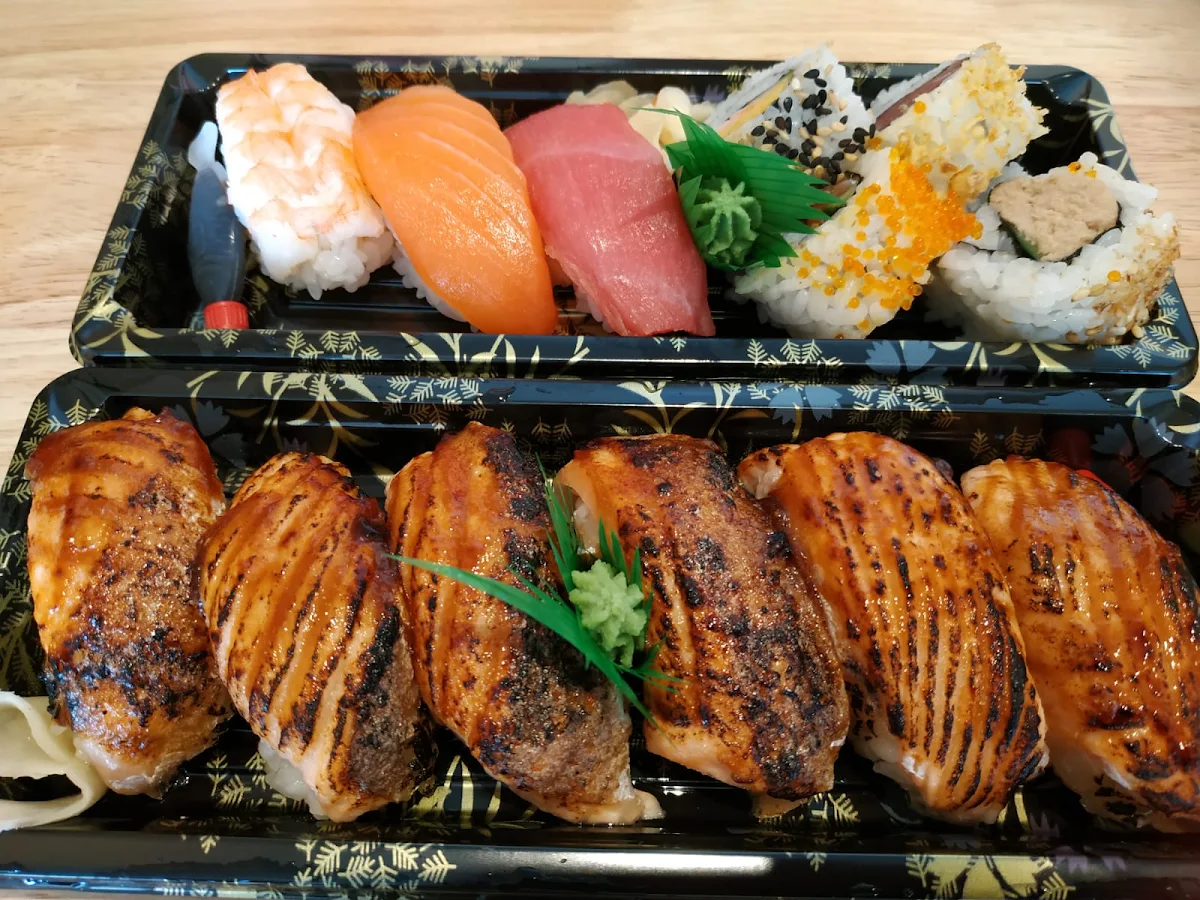 Grilled Salmon and Mixed Sushi