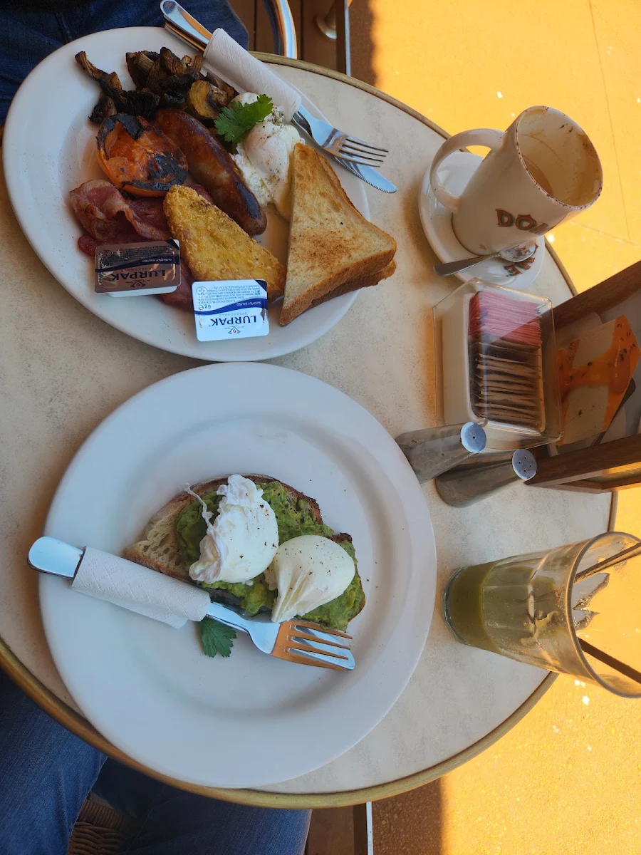 Smashed Avocado and Poached Eggs on Sourdough