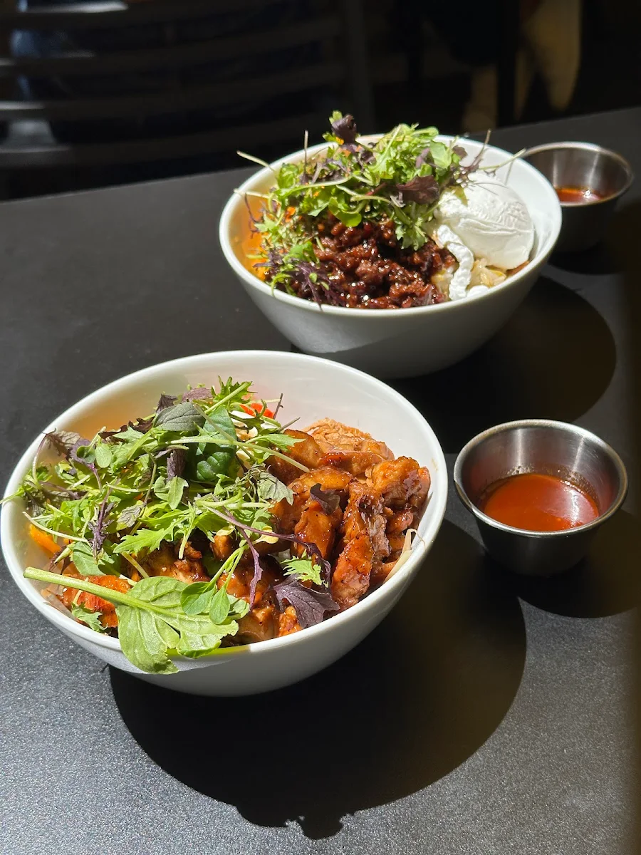 Teriyaki Chicken and Beef Bulgogi Bibimbap