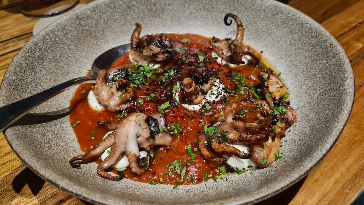 Grilled Octopus, Attria Wine