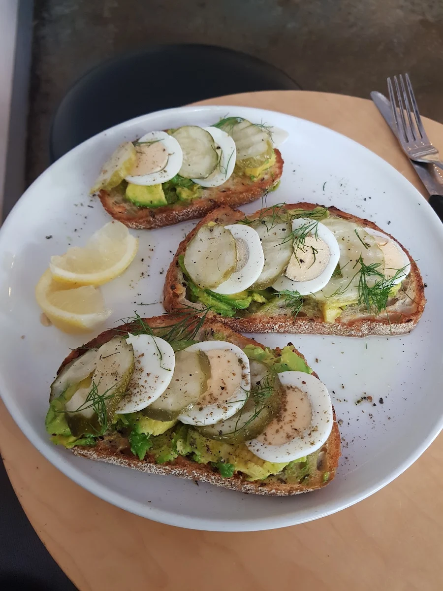 Avo Boiled Egg & Pickles Open Sandwich