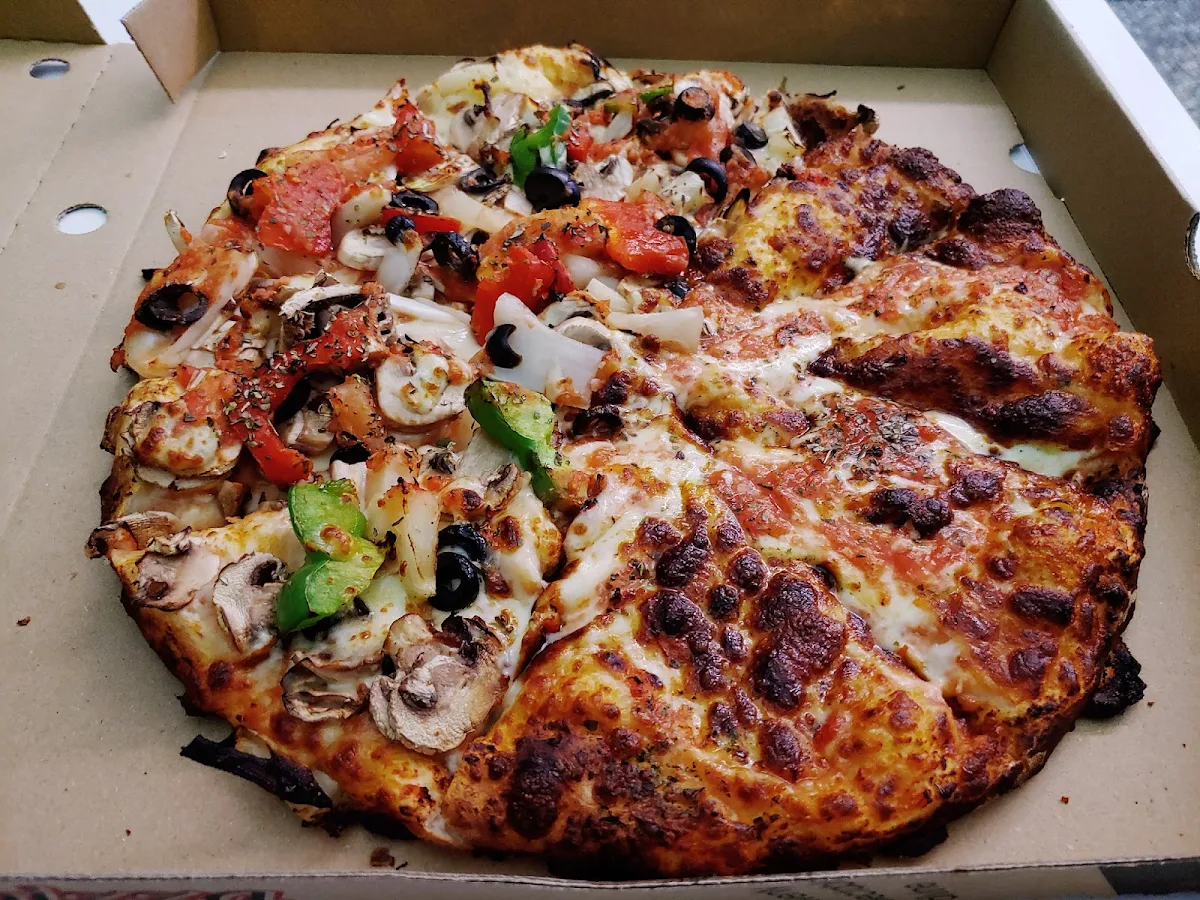 Half Margherita & Half Vegetarian Pizza