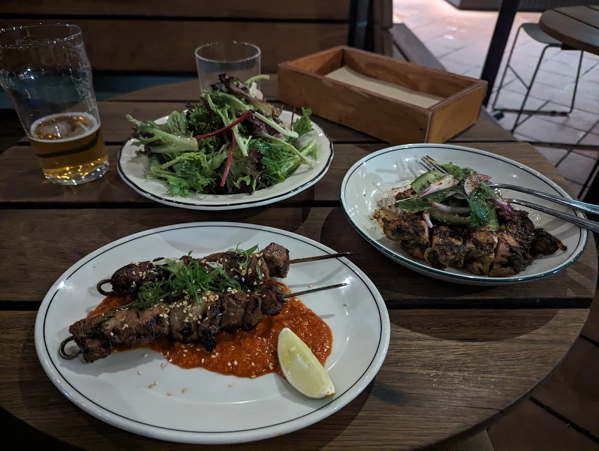 Grilled Lamb Tandoori Chicken and Mixed Leaf Salad