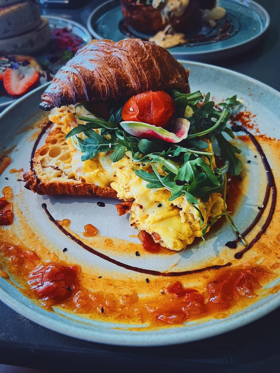 Omelette on Croissant