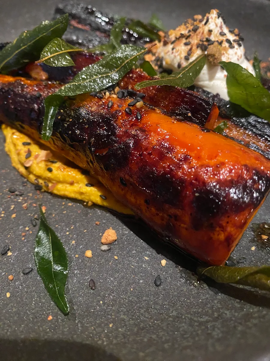 Blackened Carrots Pumpkin Hummus Date Molasses Sweet Dukkah