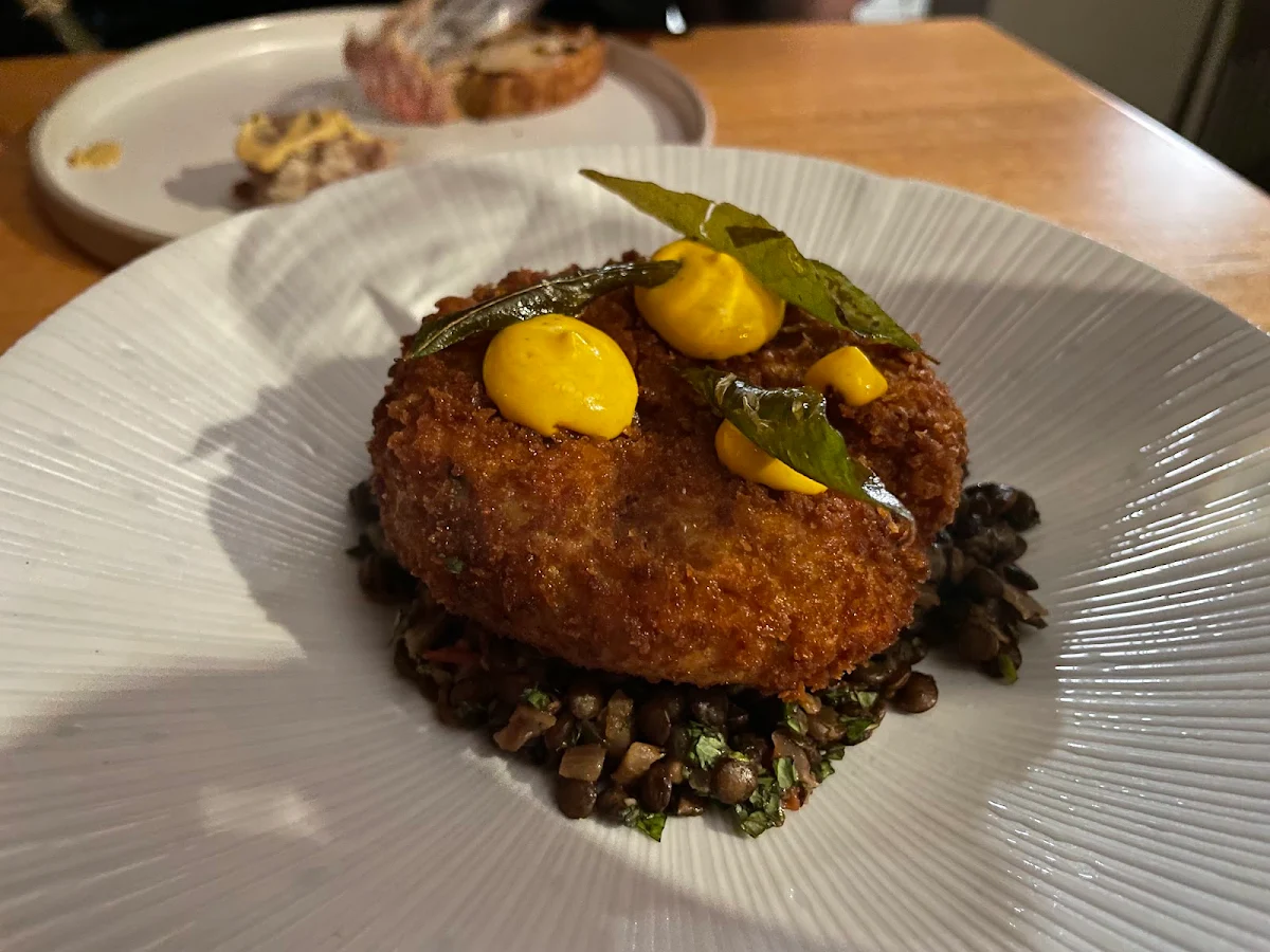Confit Duck and Sweet Potato Croquettes Harissa Aioli