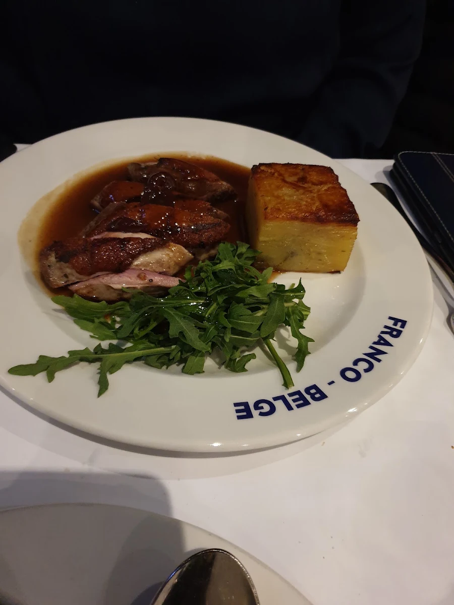 Duck Breast with Cherry Sauce and Pommes Anna