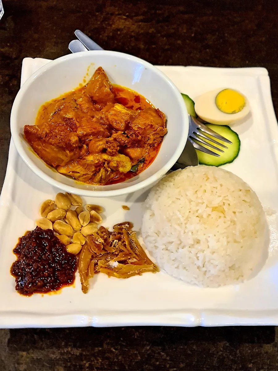 Nasi Lemak with Curry Chicken