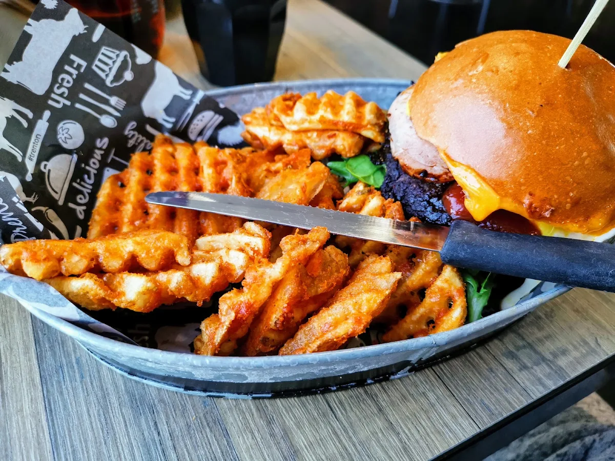 Stars and Stripes Burger and Waffle Fries