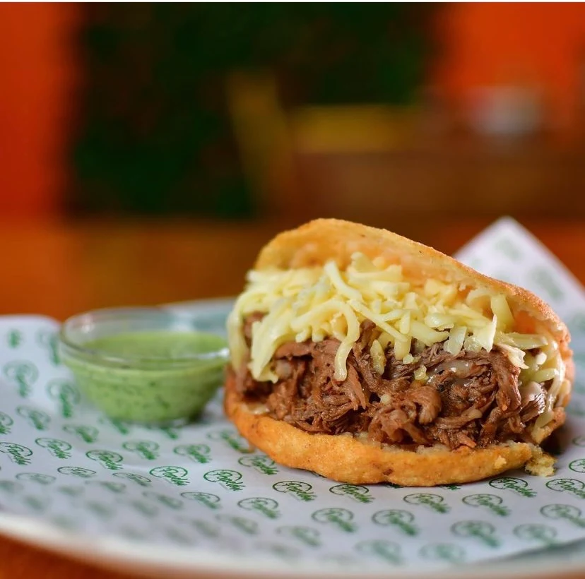 Arepa Pulled Beef and Cheese