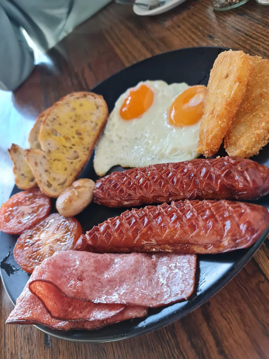 Big Breakfast with Eggs Your Way Bacons Mushrooms Tomato and Cheese Kransky