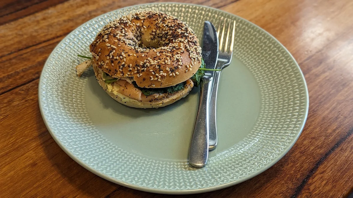 Smoked Salmon Cream Cheese & Spinach Bagel