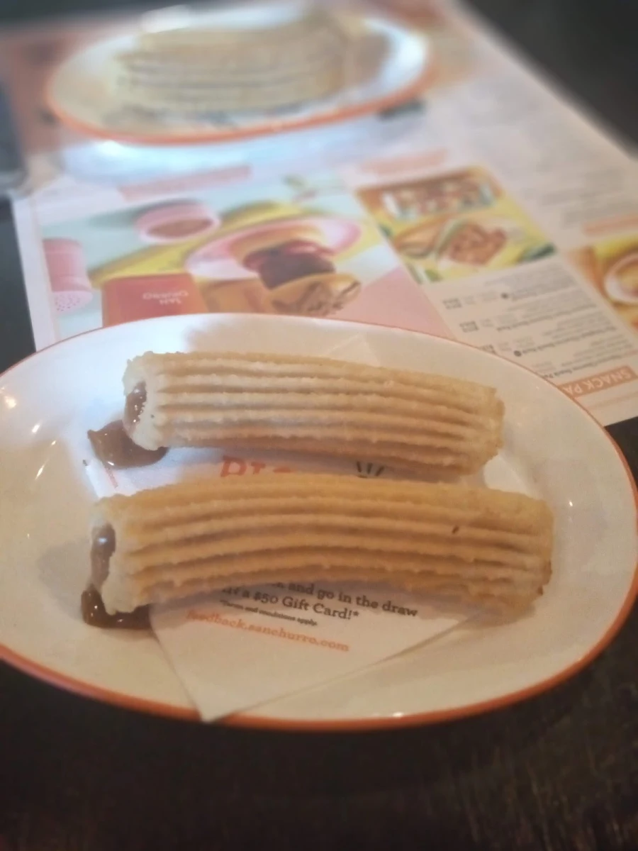 Two Filled Churros with Cookie Dough Flavoured Filling