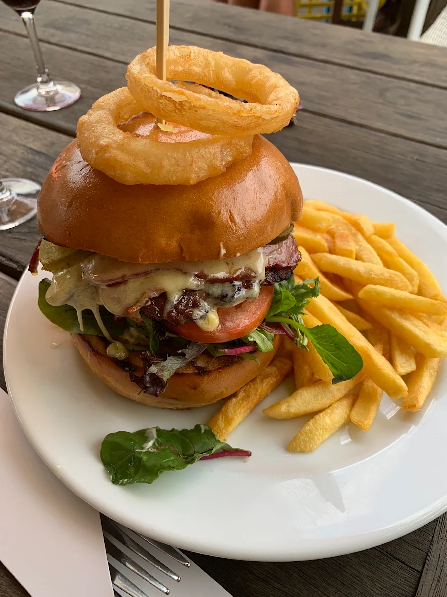 Topped with Onion Rings with Chips