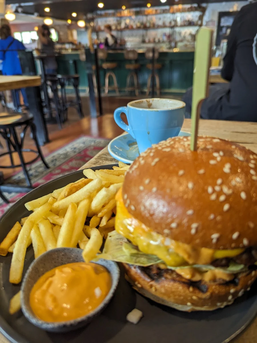 Beef Burger and Fries