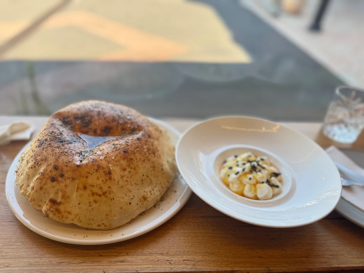 Woodfire Bread and Ricotta Cheese with Truffle Honey Chilli Potato
