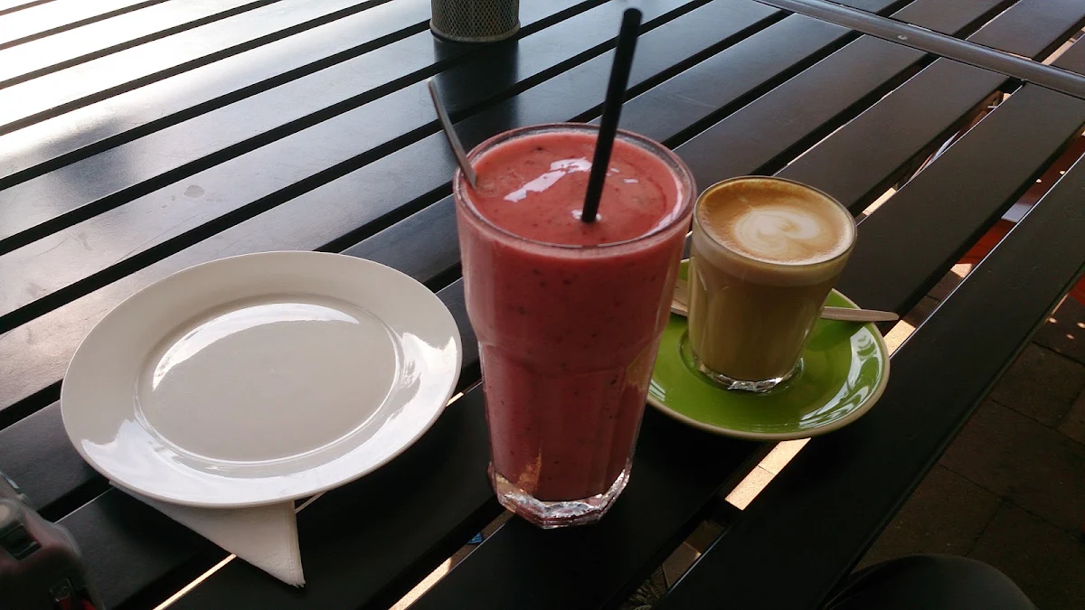 Fruit Smoothie and Latte