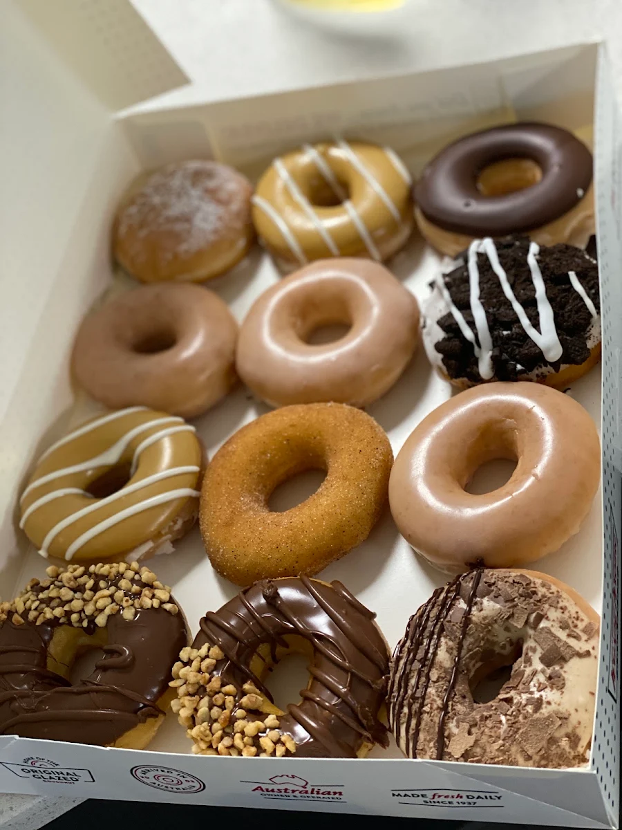 Chocolate and Original Glazed Doughnuts