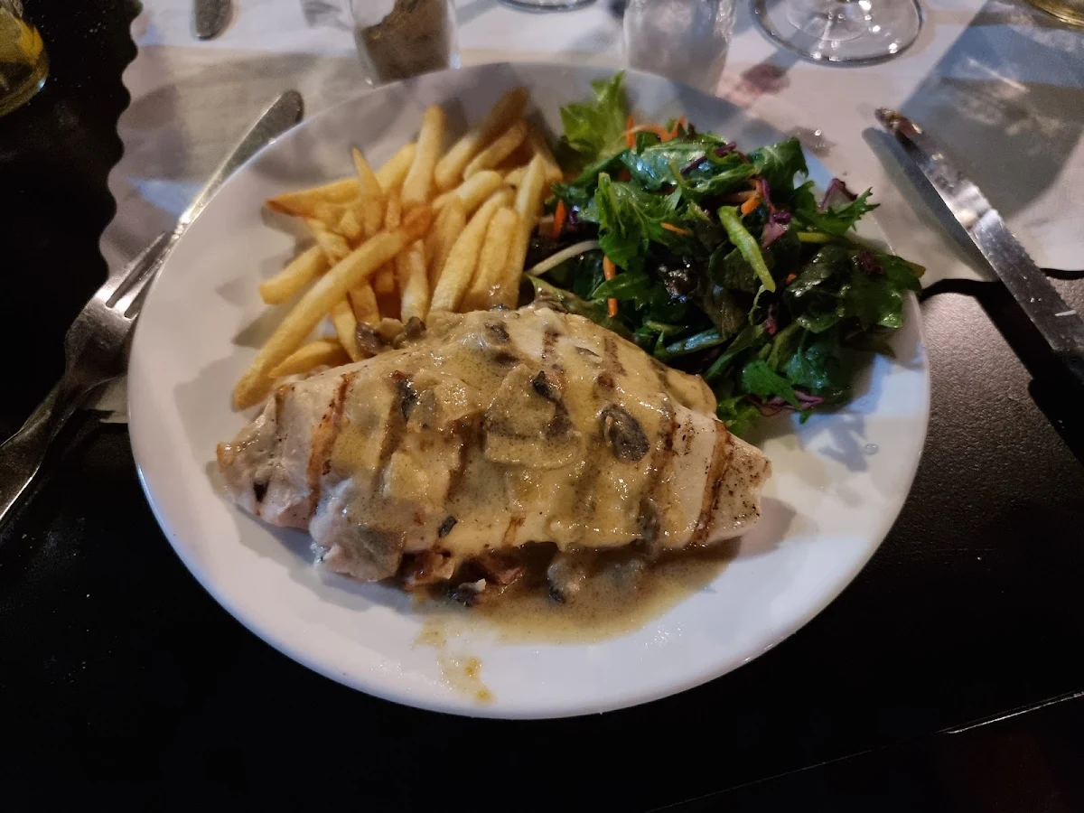 Main Course Chicken Breast Chips N Salad Tender Lamb Shank on Bed of Mash