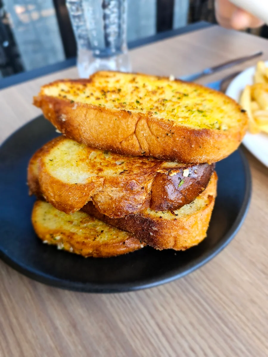 Garlic Bread, Sharky's Fish & Chips