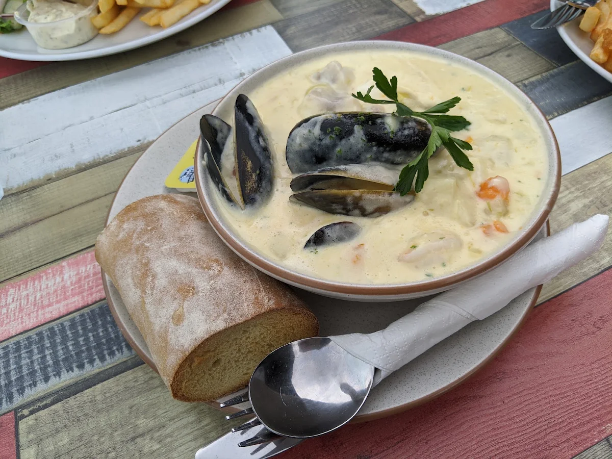 Seafood Chowder, Sharky's Fish & Chips