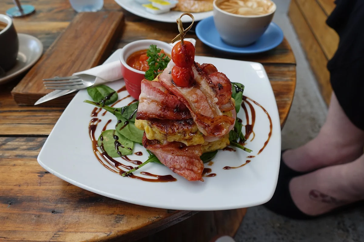 Corn Fritters, Bean Beat