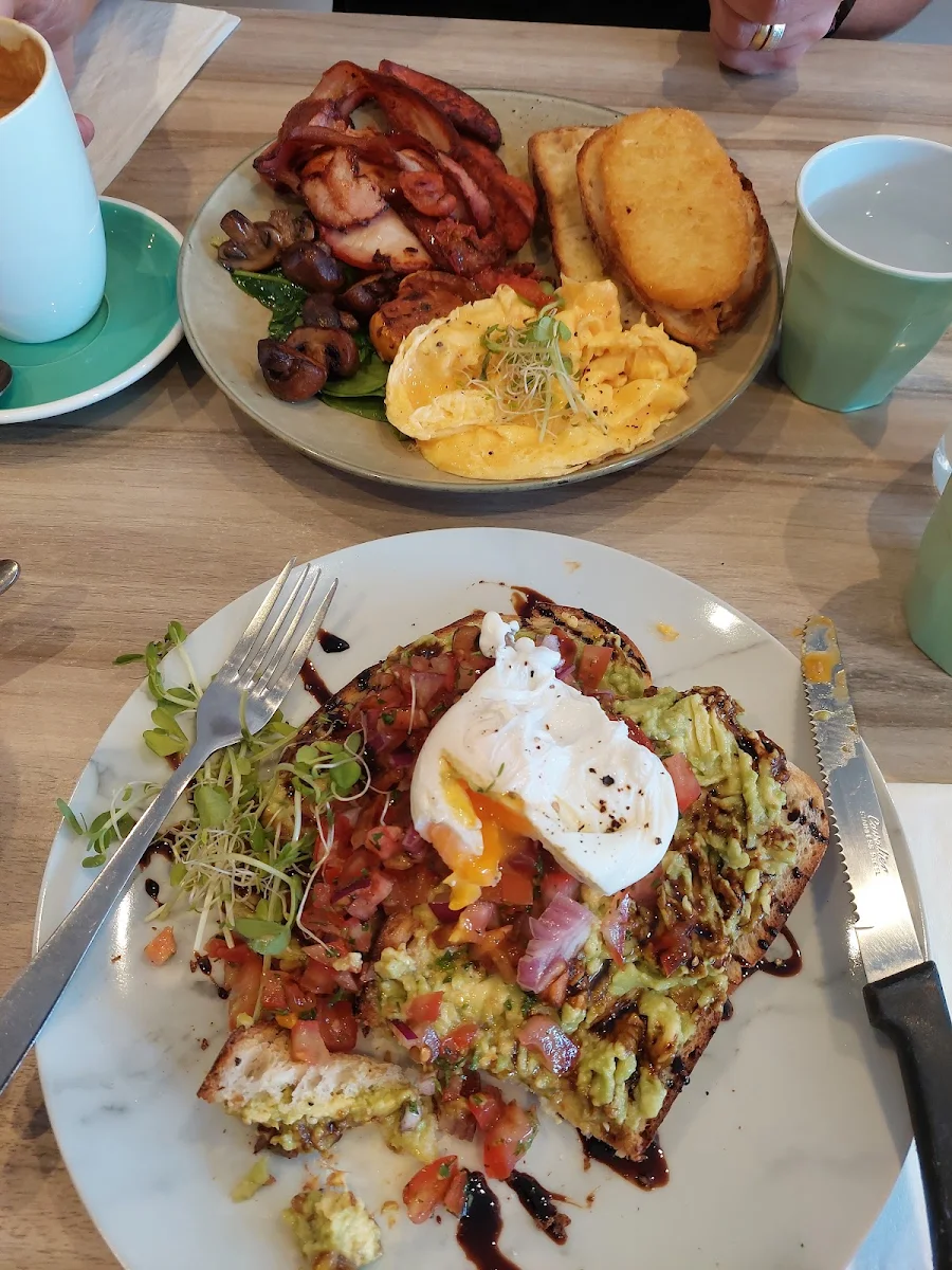 Poached Egg on Smashed Avocado