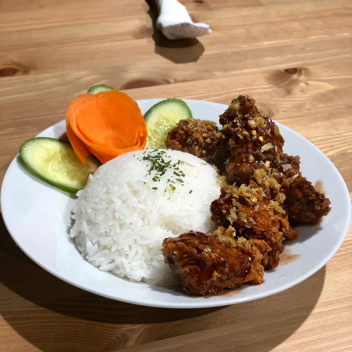 Fried Rice with Korean Fried Chicken