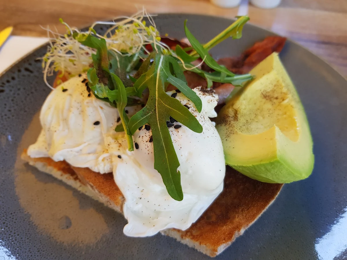 Poached Eggs Bacon and Avo