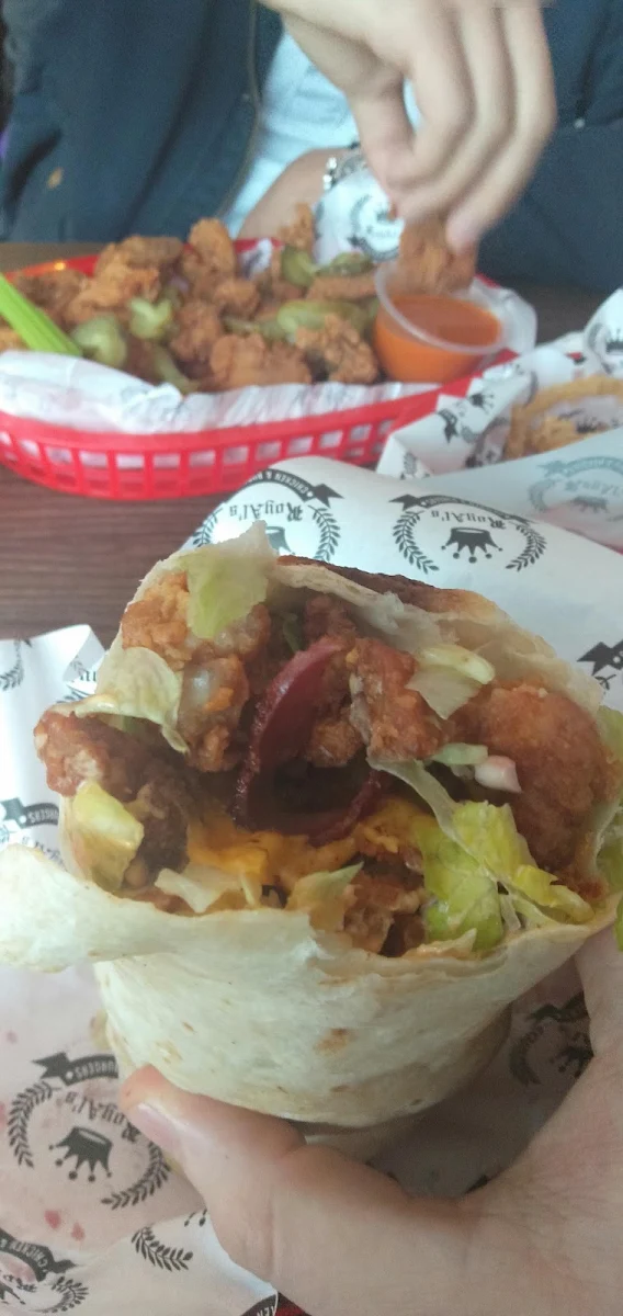 Popcorn Chicken Wrap with Bacon