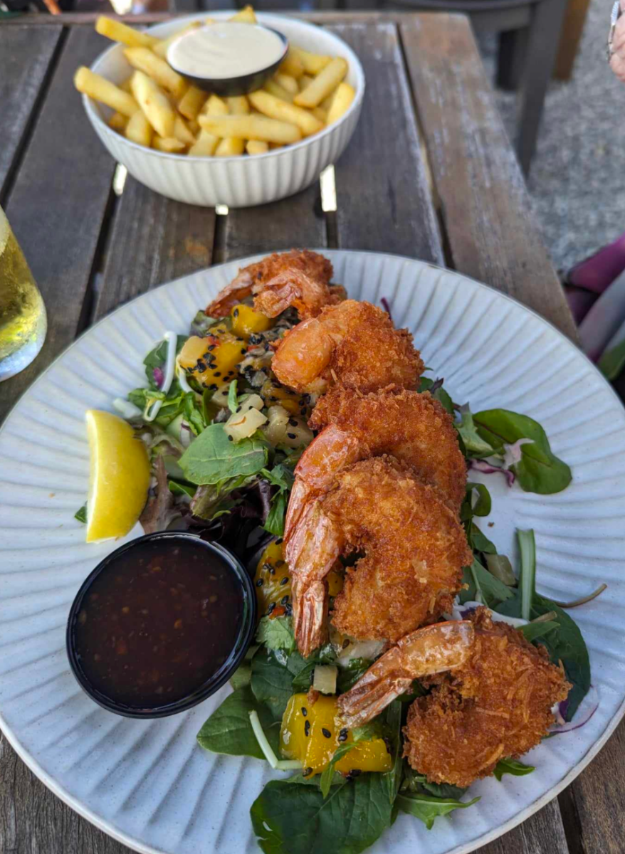 Macadamia and Panko Crumbed Prawns with Asian Salad