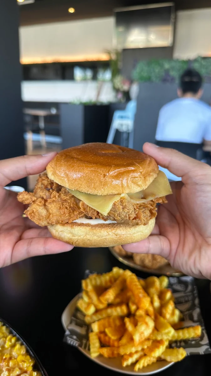 Double Stack Schnitzel Burger, Mr Korean Chicken