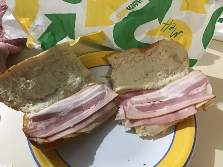 Uncooked Bacon Sandwich