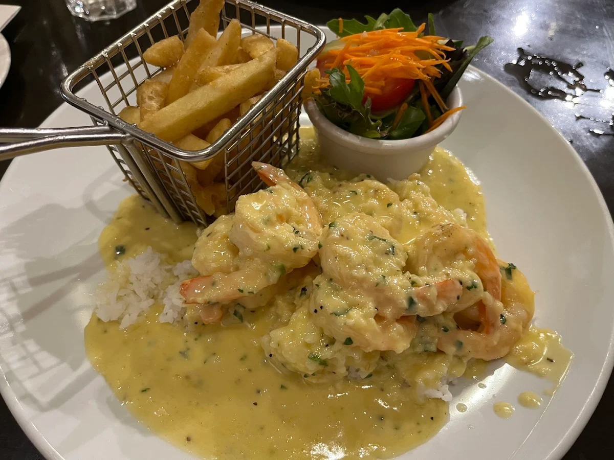 Garlic Prawns and White Rice
