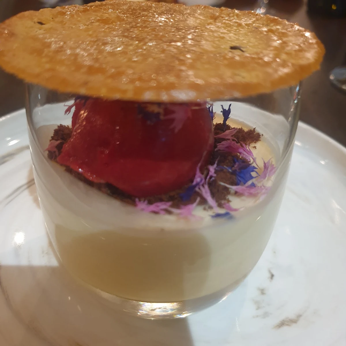 White Chocolate Parfait with Crumb