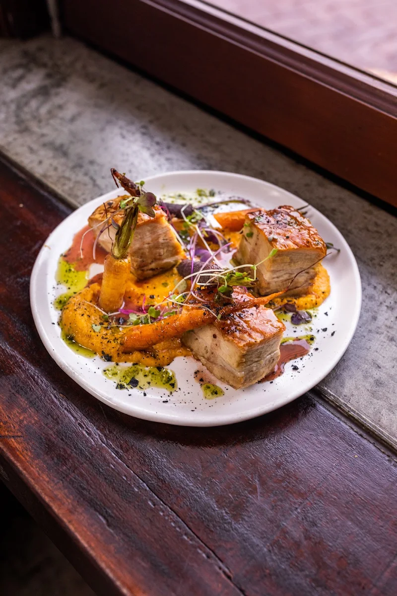 Crispy Skin Pork Belly Heirloom Carrots Honey Ouzo