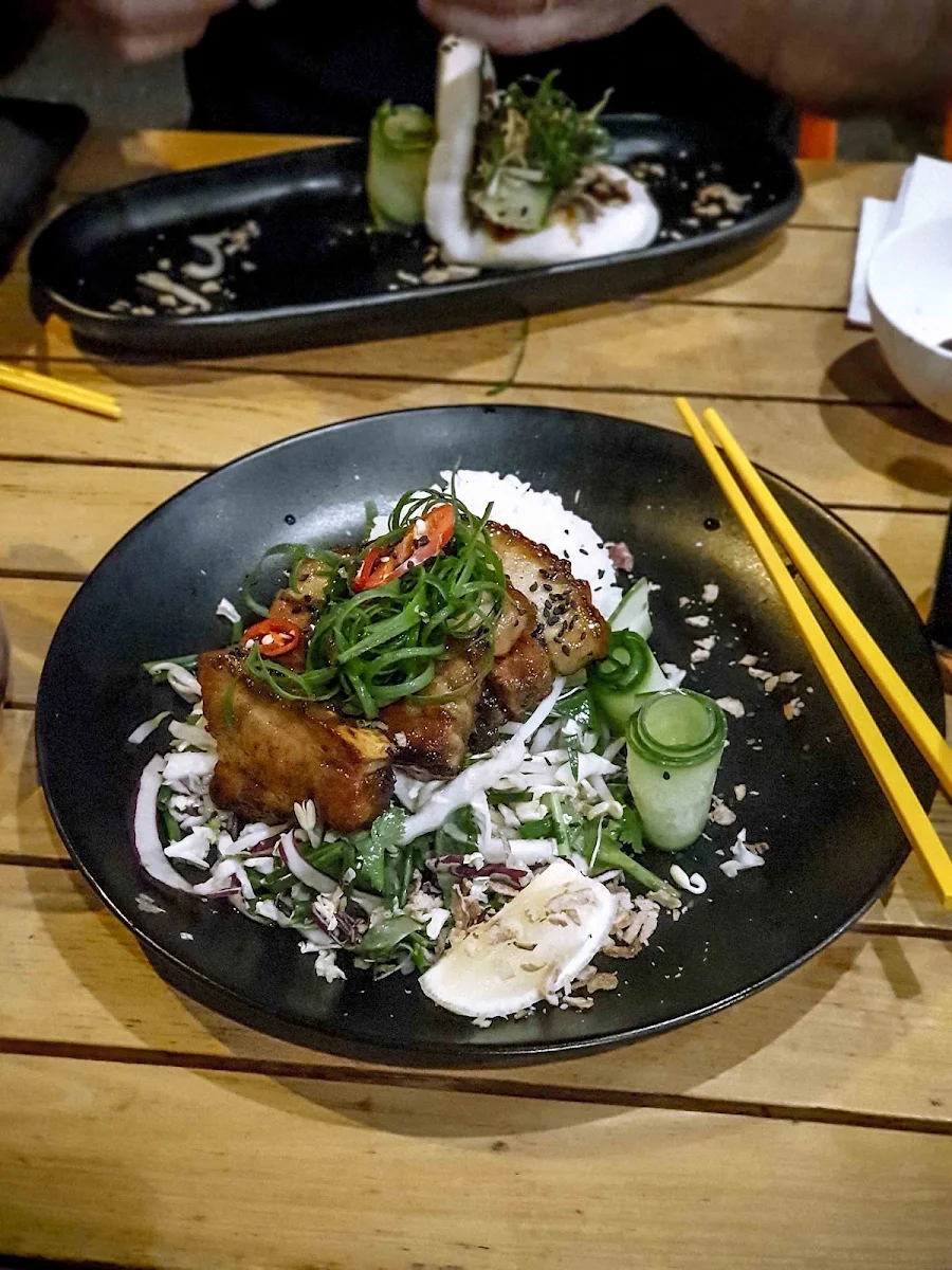 Caramel Spiced Pork Belly Rice Bowl