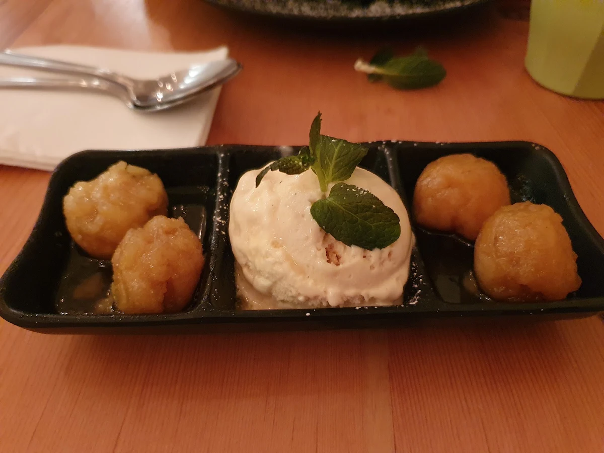 Golden Syrup and Apple Dumplings with Chai Ice-Cream