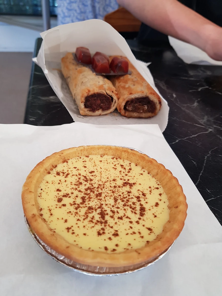Custard Tart and Sausage Roll