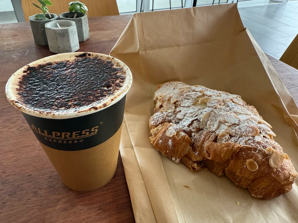 Cappuccino and Almond Croissant
